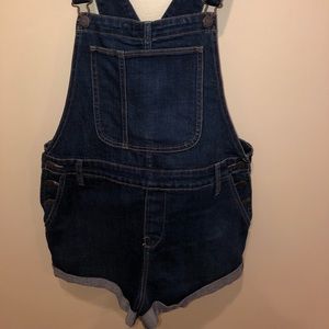Denim short overalls